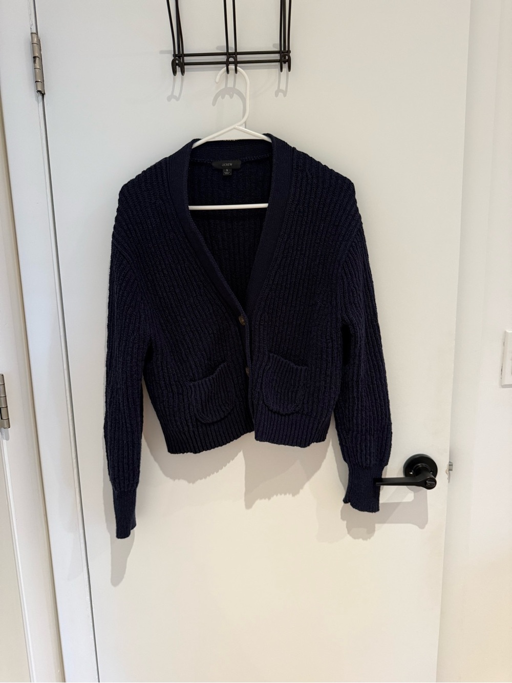 J. Crew Deep Navy Chunky V-Neck Cardigan